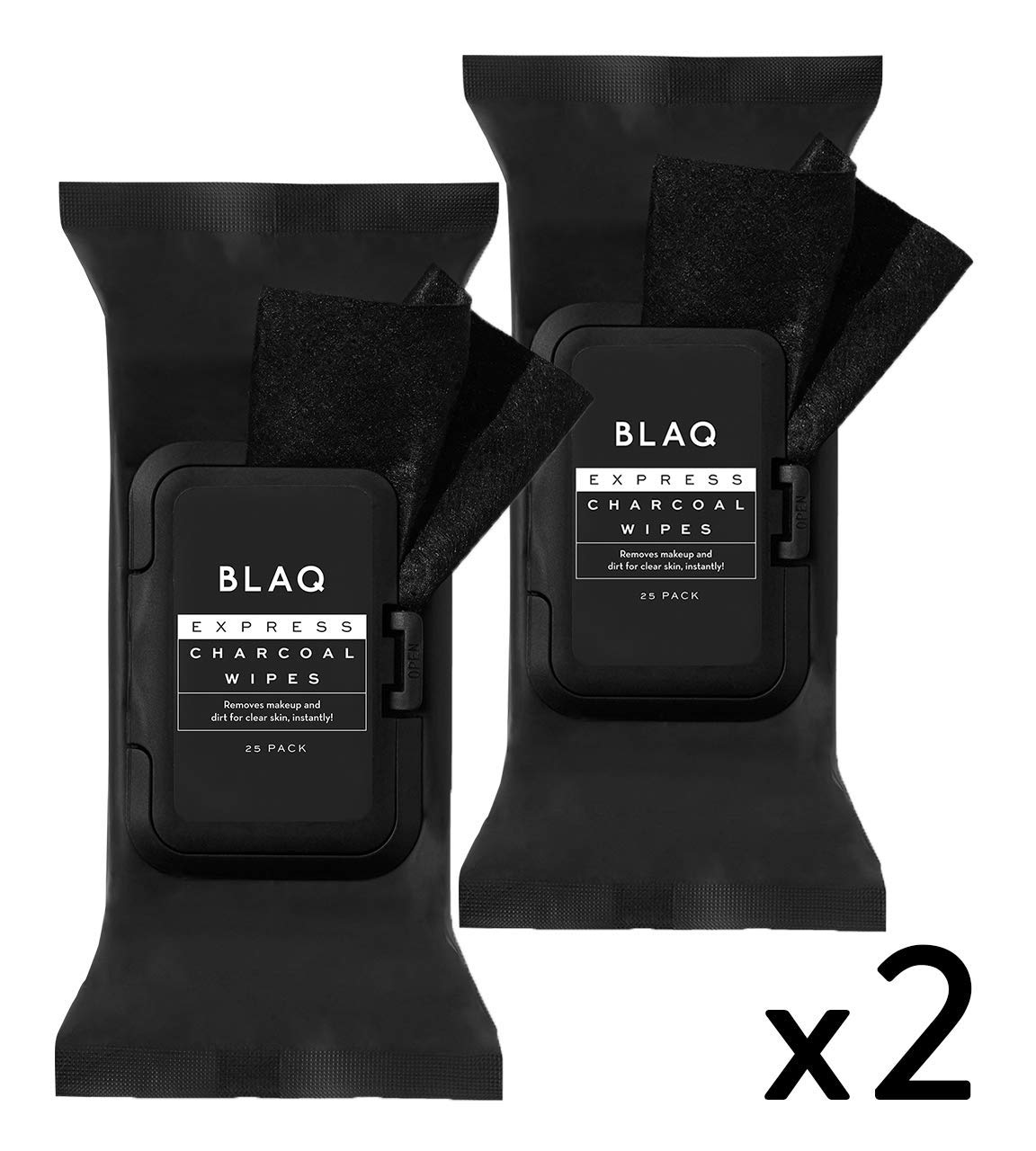 BLAQ Activated Charcoal Express Face Wipes Super Soft