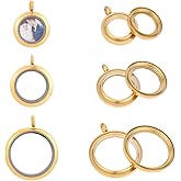 UNICRAFTALE 3 pcs 3 Size Memory Locket Pendants Glass Photo Charms