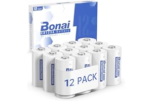 BONAI CR123A Batteries 3v Lithium Battery High Capacity CR123 CR17345 12PC for Flashlight and Security Device Non-Rechargeable