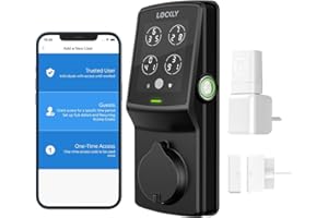 Lockly Secure Pro Deadbolt, Wi-Fi Smart Lock, Keyless Entry Door Lock, Smart Locks for Any Doors, PIN Genie® Keypad, 3D Biometric Fingerprint Sensor, Auto Lock, Rekeying Capability - Matte Black