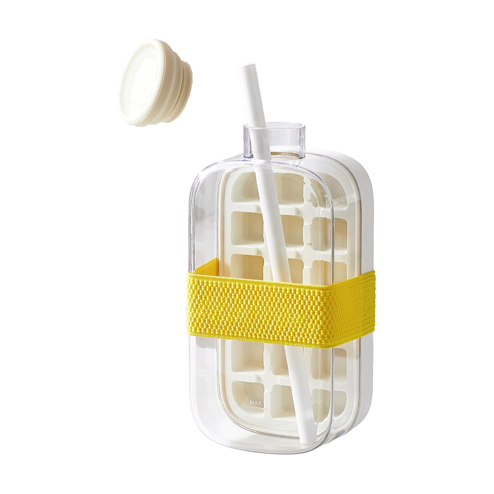 Photo 1 of Large capacity ice trays and ice molds are used for whiskey cocktails, juices, and summer cooling tools. (white, 800ml)