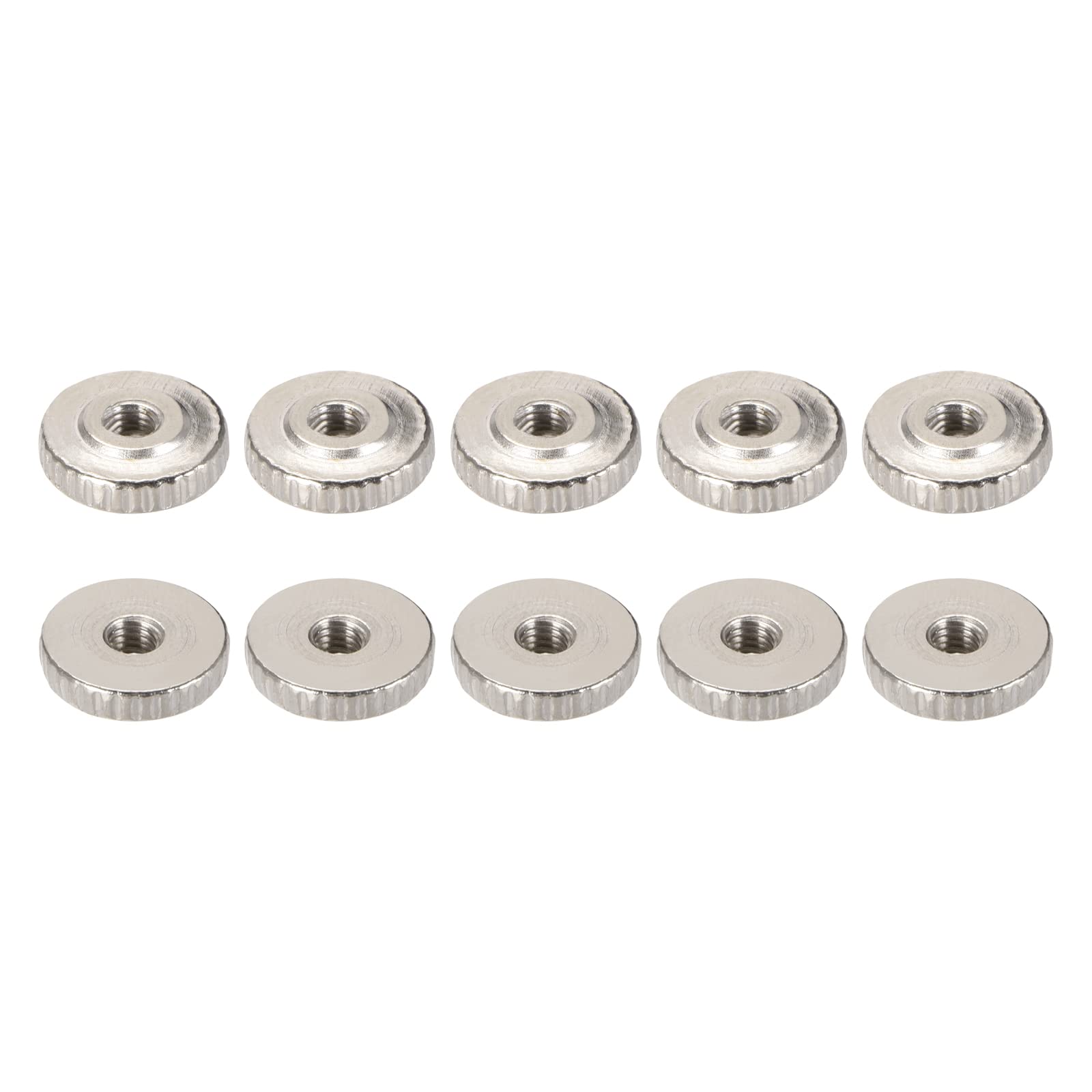 DTGN M3x3mm(DxH) Knurled Nuts - 30Pack - Good for Electronic Equipment - Thumb Screw Fasteners - Silver
