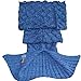DDMY Knitted Mermaid Tail Blanket For Kids Adult Handmade Crochet Mermaid Sleeping Cotton and Woolen Blanket Warm Soft Living Room Quilt Best Birthday Christmas gift 71''x33'' …