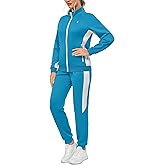 Little Donkey Andy Women's Tracksuit Set 2 Piece Sweatsuit Outfits Long Sleeve Zip Up Lounge Jogger Set with Zipper Pocket