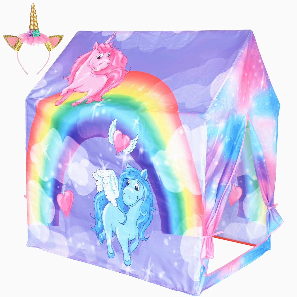 Kids Unicorn Play Tent House Hut Indoor Outdoor Gift Toddler Boy Girl