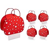 Cheerland Mushroom Party Favors Fairy Birthday Party Decorations Mushroom Gift Bags Enchanted Forest Alice in Wonderland Goodie Bag Stuffers Woodland Themed Baby Shower Tea Party Decor Supplies 4 Pcs