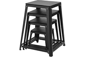 GUDESEN Plyometric Boxes 12/18/24/30 Inch Steel Plyo Box Fitness Exercise Jump Box for Home Gym Plyometric Jumping Exercises/Black Or Red