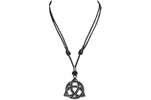 BlueRica Celtic Trinity Knot (Triquetra) on Adjustable Cord Necklace