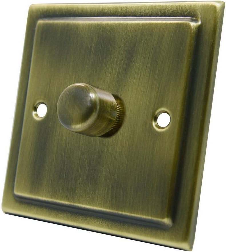 AET VAB1GDIM40 400 W 10 A 1 Gang 2 Way Victorian Antique Brass Light Dimmer Switch