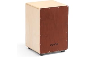 VEVOR Cajon Box Drum, with Internal Snare Wires, Compact and Lightweight Wooden Percussion Box, Birch Wood Drum Musical Instrument with Silicone Feet, for Beginners and Professionals, 10 x 10 x 15 in