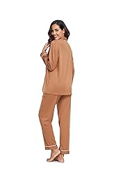 COLORFULLEAF Women's 100% Cotton Long Sleeve Pajama