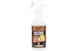 ABSOLUTELY CLEAN Amazing Leather Cleaner/Conditioner/Deodorizer | Powerful, Natural Enzyme Cleaner | USA Made | Great for Leather & Vinyl, Furniture, Boots, Purses, Clothing & More Removes Stains Spray & Wipe (32oz)