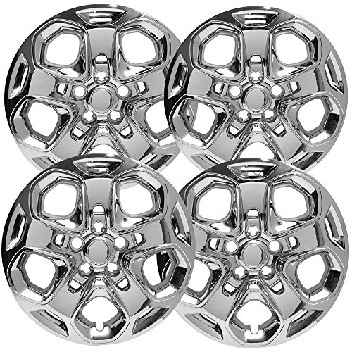 OxGord 17 inch Chrome Bolt-On Hubcaps with 5 Spoke Compatible with 2010-2012 Ford Fusion Standard Steel Wheel Covers