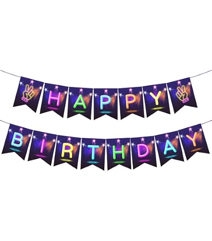 80s Glow Neon Birthday Party Decorations - 80s Neon Balloons, Glow In The Dark Happy Birthday Banners, 80s Glow Honeycomb Centerpieces, Cake Topper, For 80s Birthday Party Decorations