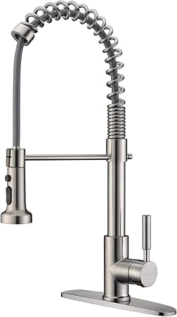 Gicasa Commercial Kitchen Faucet Pull Out Sprayer With Deck Plate