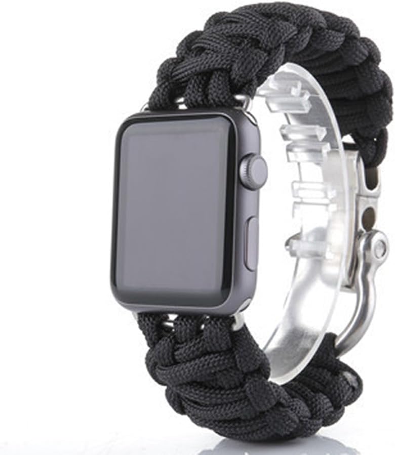 TitanFan Apple Watch Paracord Survival Bracelet Large 8.5 Inch, Nylon Rope Survival Bracelet Watch Band for Apple Watch Series 3/2/1