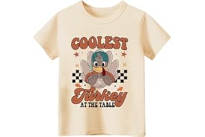 Sineeko Thanksgiving Shirt Toddler Boys Girls Turkey Squad Graphic T-Shirt Fall Thankful T-Rex Dinos Tee Tops 2-7Years