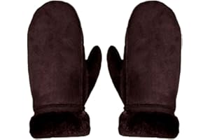 LABANCA Winter Warm Mitten Faux Suede Mittens Gloves for Outdoor Skiing Riding