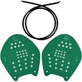 NQEUEPN Swimming Paddles for Hands | Swim Paddles with Adjustable Straps, Medium, Green, Black
