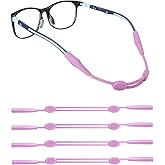Omnful Kids Glasses Strap(8-12inch) - Adjustable Eyeglasses Strap Sports Eyewear Retainers Glasses Holder for Kids Man Woman - No Tail Sunglasses Straps for Girls and Boys 5-16 Years (4pcs Purple)