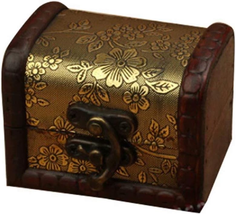 tallahassee Antique Wooden Embossed Flower Pattern Jewelry Box Storage Organizer Gift Decorative Boxes (Style 4)