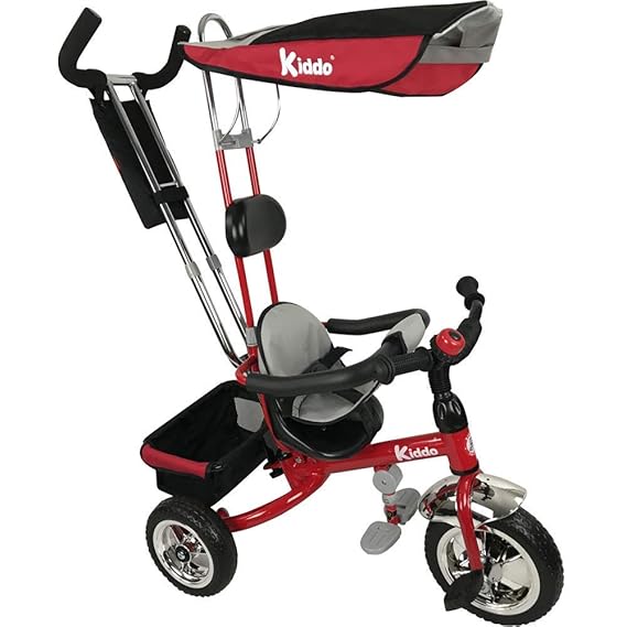 Kiddo Rot Smart Design 4-in-1 für Kinder Dreirad Kinder Trike 3 Räder Fahrrad Eltern Neue (Rot)