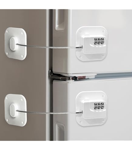 1 unidad, blanco) Cerradura de refrigerador sin llave, cerradura de