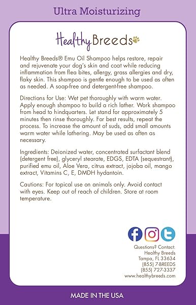 HEALTHY BREEDS GERMAN SHEPHERD EMU OIL SHAMPOO 8 OZ