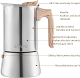 Sivaphe Moka Pot Espresso Maker 300ml 6 Cup Stainless Steel Induction view 8