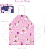 HOTUT 2 Pcs Kids Aprons Unicorn Print Adjustable Halter Neck Pink Blue view 2