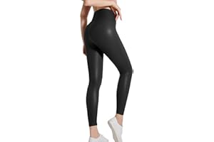 Cicilin Womens High Waisted Faux Leather Leggings Stretch Skinny Pants