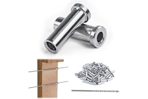 Muzata 120PCS Stainless Steel T316 Protective Sleeves Cable Railing Kit Hardware Cable Railing Protector Sleeve for 1/8" Wire Rope Wood Posts CR13