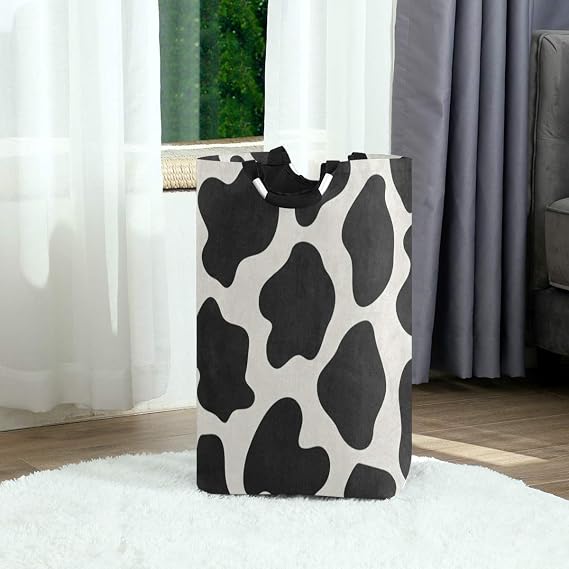 Amazon Com Laundry Basket Animal Cow Print Large Collapsible Dirty Laundry Hamper Bag Tall Fabric Storage Baskets Rectangle Folding Washing Bin Hand Clothes Organizer For Laundry Room Dorm 53l Home Kitchen