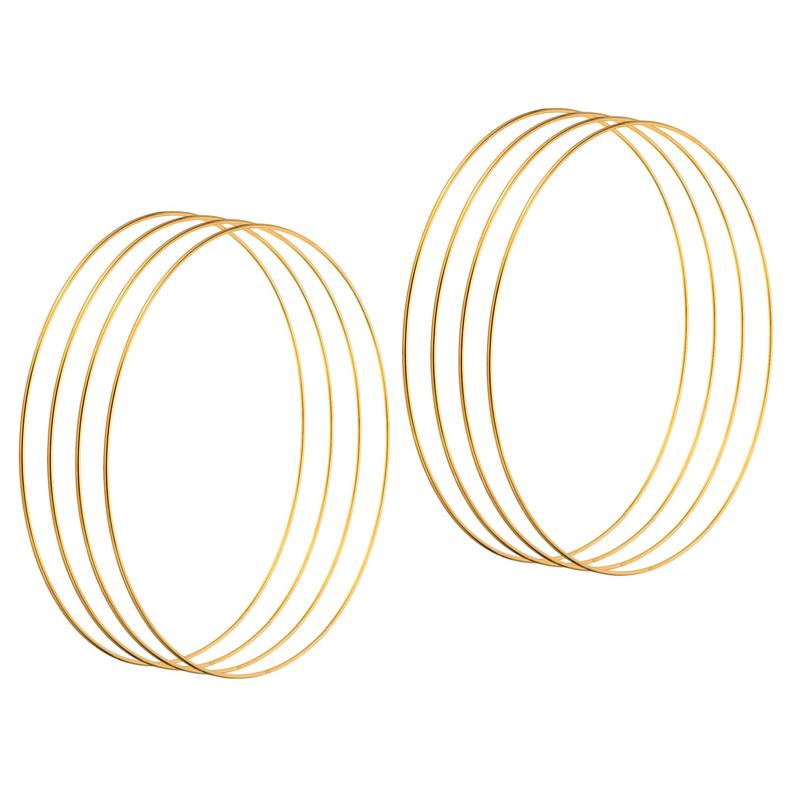 PATIKIL 12 Inch Dream Catcher Rings, 8 Pcs Metal Macrame Wreath Floral Round Ring Hoop for Christmas Decor Home Car DIY Craft Wedding Wall Hanging Decorations, Gold