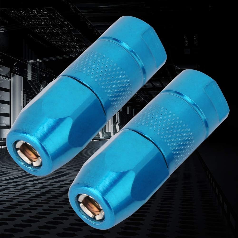 2pcs Grease Fitting Flat Steel Nipple Mechanical Lubrication Accessories Replacement (Blue)