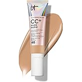 IT Cosmetics CC+ Nude Glow - Medium Coverage Foundation with SPF 40 & Brightening Glow Serum, Lightweight Skin Tint, 2% Niacinamide + Hyaluronic Acid, Up to 24H Hydration, Normal/Dry Skin - 1.08 fl oz