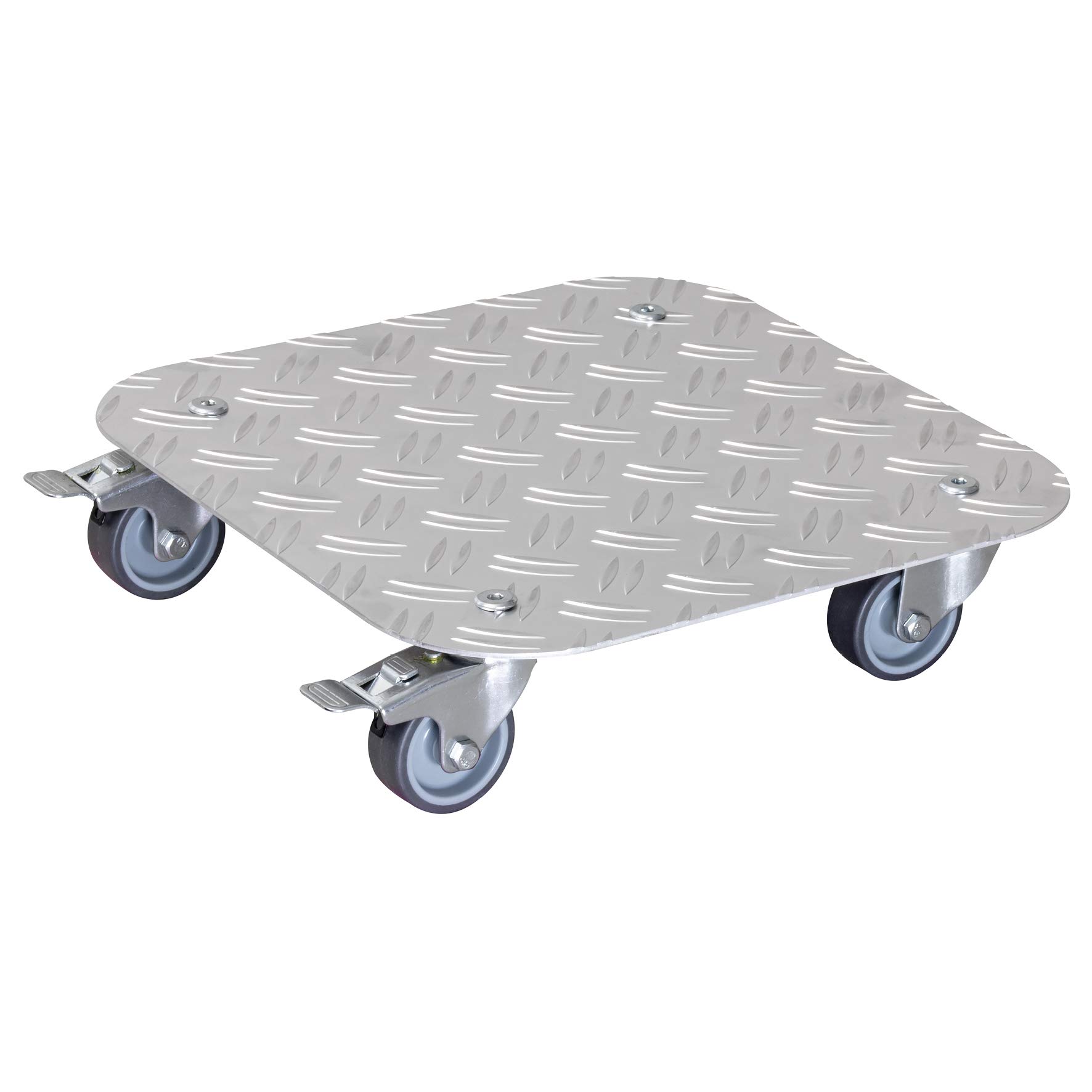 WAGNER Plant trolley ALASKA 29 x 29 x 7,5 cm I Flower trolley for indoor + outdoor use I Container trolley made of aluminium, silver I 2 total breaks I Load capacity 150 kg I Made in Germany - 20700301