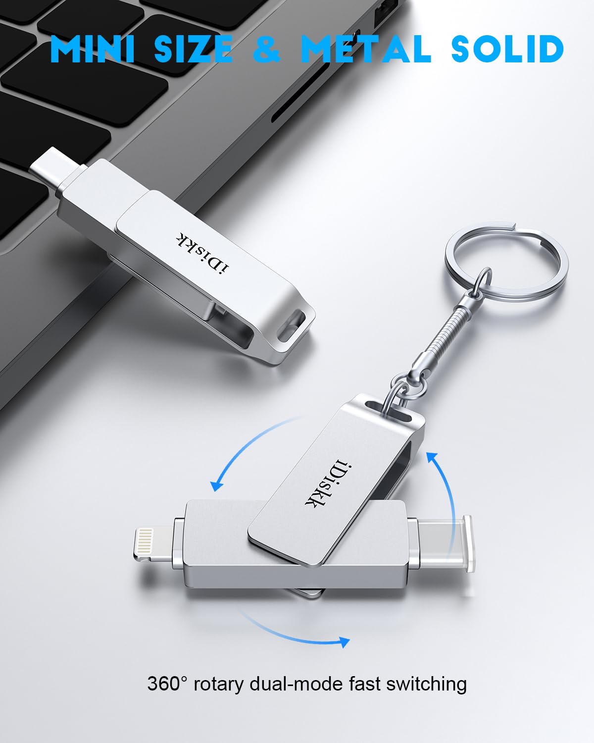 App-le Certified 1TB iPhone 15 iDiskk Photo Vault for iPhone USB Storage Photo Flash Drive Transfer Stick for iPhone Picture External Storage iPad Lightning USB C Android Photo Storage Photo Stick