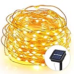 Homaz Solar String Lights 33ft 100 LEDs Fairy String Lights, Ambiance lighting for Patio, Lawn, Landscape, Home, Wedding, Christmas Party, Xmas Tree, Waterproof (Warm White)