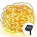 Homaz Solar String Lights 33ft 100 LEDs Fairy String Lights, Ambiance lighting for Patio, Lawn, Landscape, Home, Wedding, Christmas Party, Xmas Tree, Waterproof (Warm White)