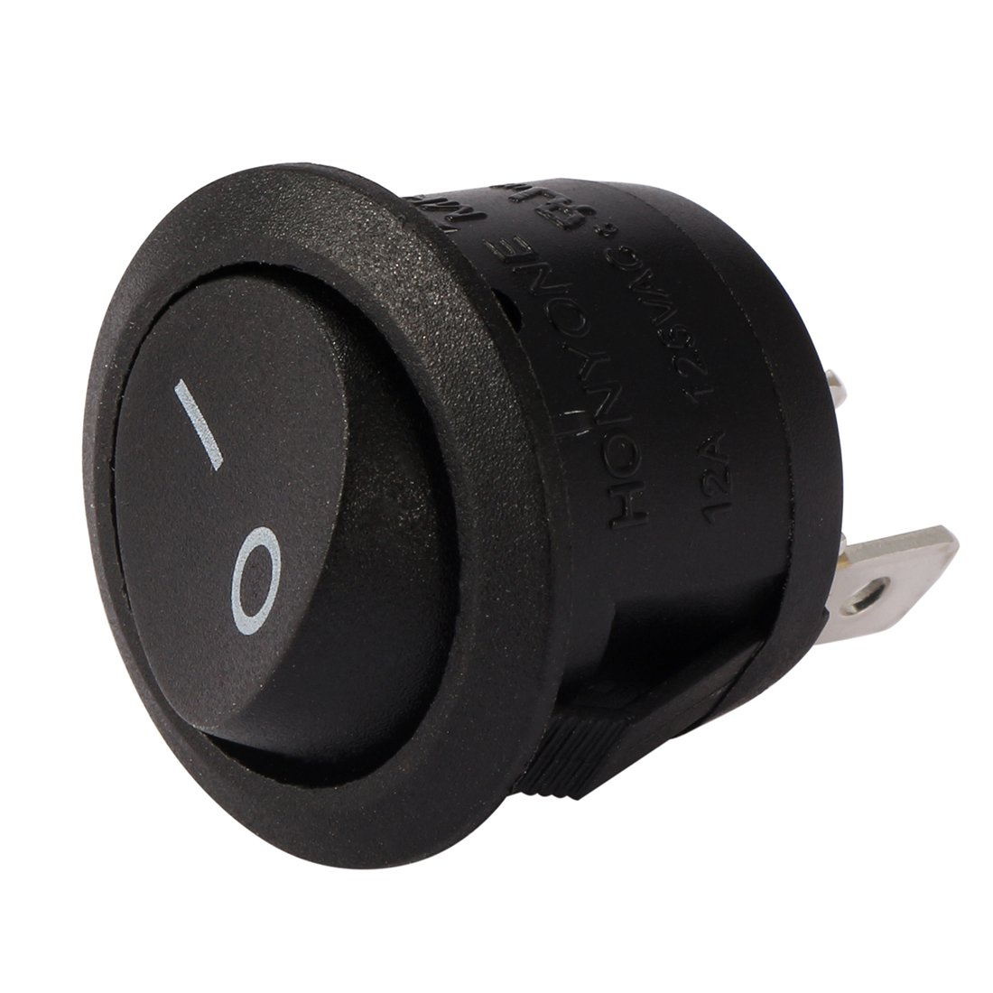 Sourcingmap 3Pin SPDT 2 Position I/O Round Button Toggle On/Off Rocker Switch AC250V/10A 125V/12A