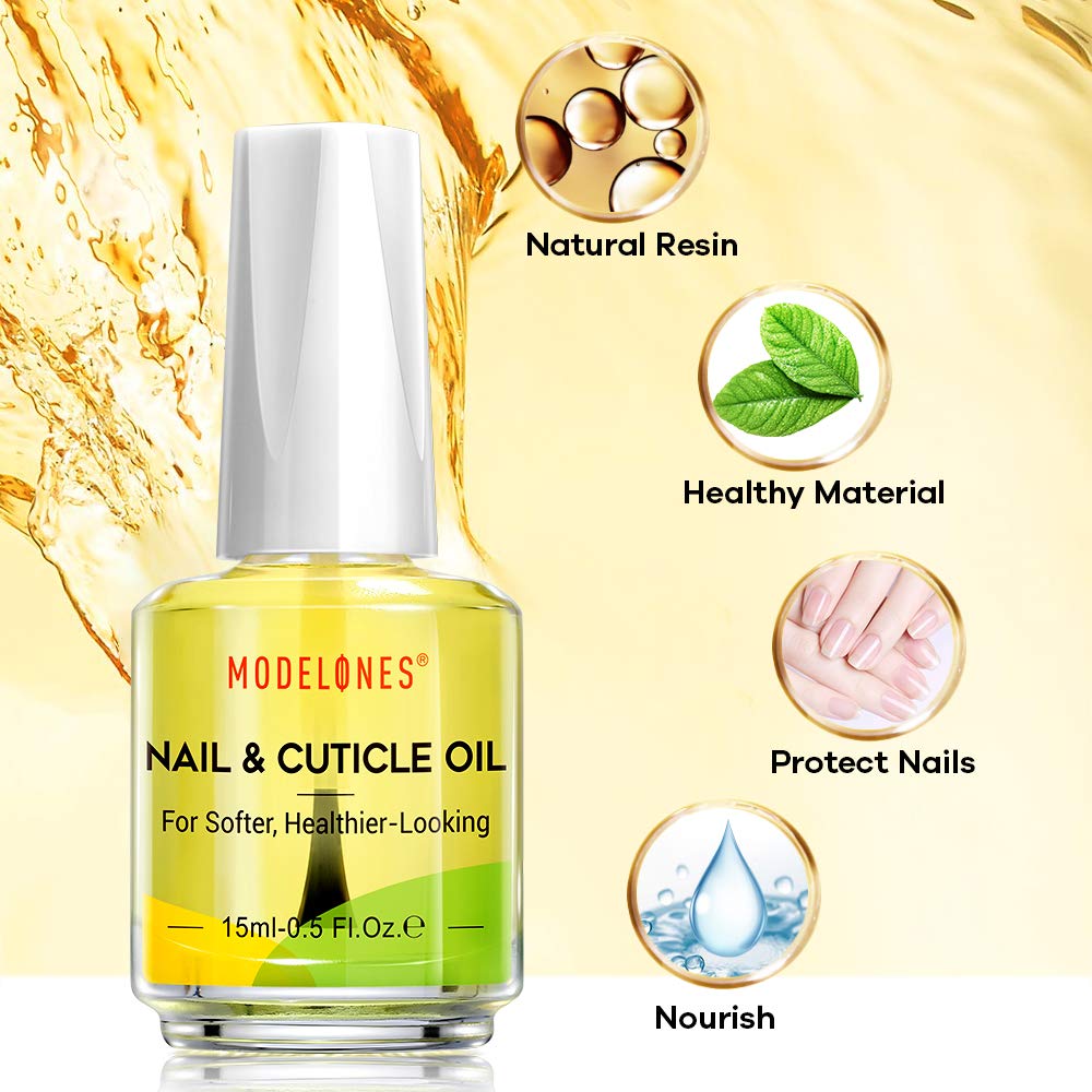 Cuticle Oil Cuticle Softener for Nail Care Cuticle Nail Polish Nail Oil for Acrylic nail/Gel Nail Polish/Poly Nail Gel Nail Salons and DIY Nail Art 15ML MODELONES: Beauty