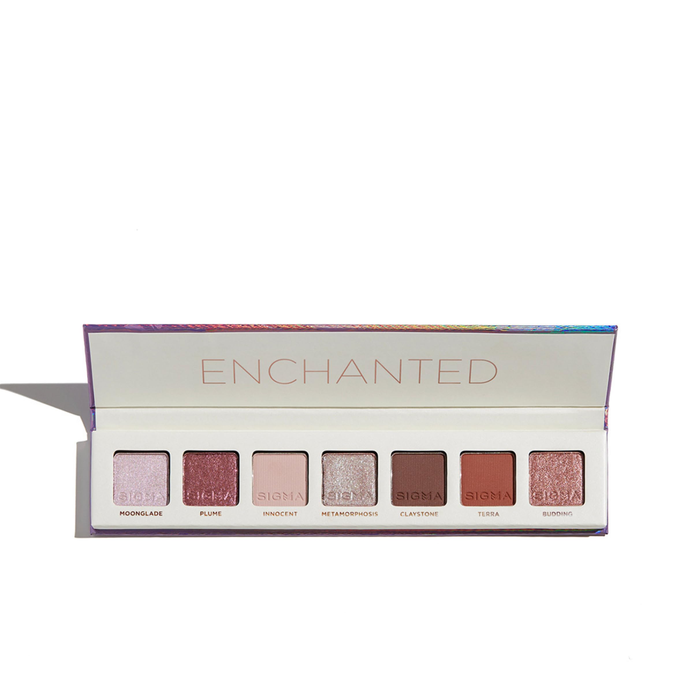 Sigma Beauty Mini Eyeshadow Palette - Enchanted - 7 Whimsical Eyeshadow Shades in Matte, Shimmer and metallic Finishes - Highly Pigmented Vegan Eye Makeup Palette for On-the-Go - Clean Beauty Products