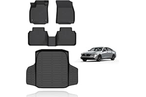 Wayhigh Floor Mats and Cargo Mat Set Fit for Honda Accord & Accord Hybrid 2023 2024 2025 TPE Car Mats Waterproof Heavy Duty Rubber Floor Liners Accord Accessories
