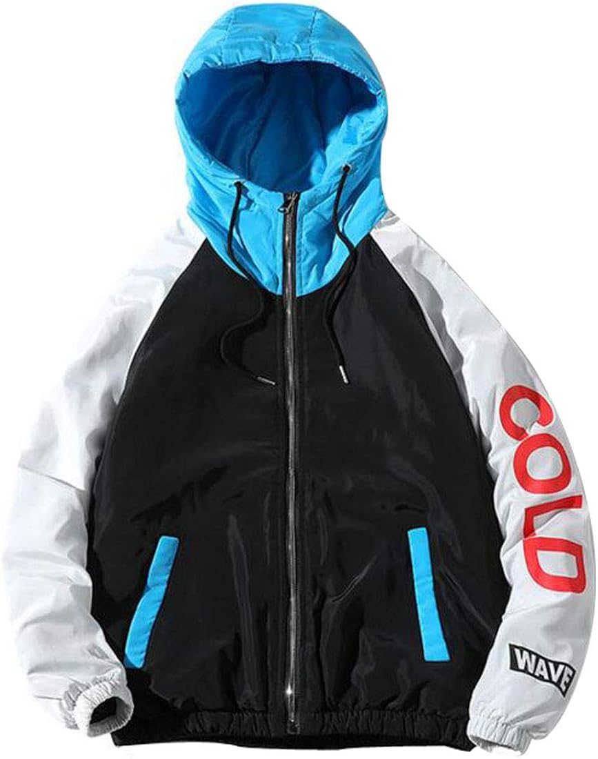 HZCX FASHION Men's Cotton Padded Lined Zipper Up Windbreaker Jackets