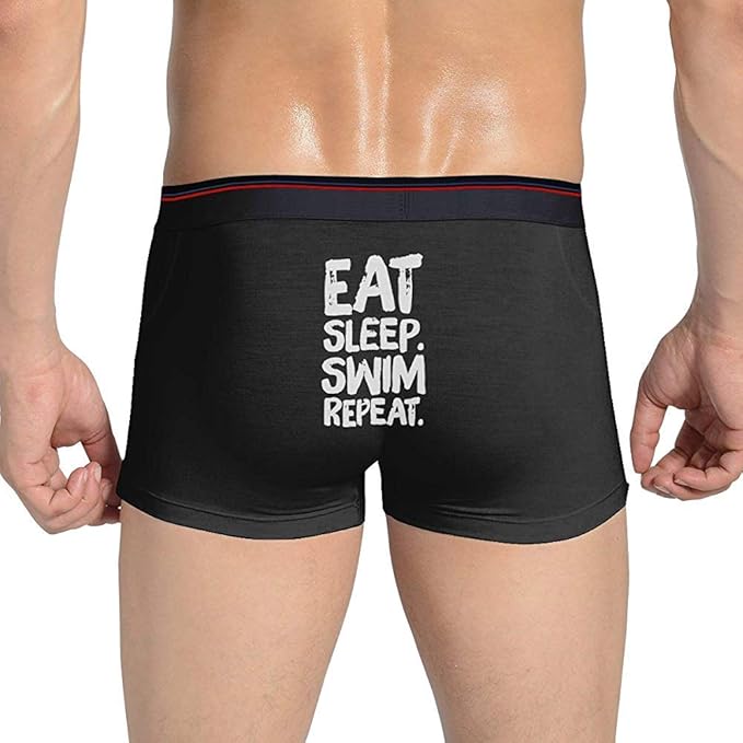 Nancyint Ropa Interior elástica para Hombres, Eat Sleep Swim Repeat