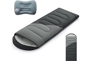 Sleeping Bags for Adults & Kids Lightweight Waterproof 3-4 Season Warm with Inflatable Pillow–Compact Portable Sleeping Bag f