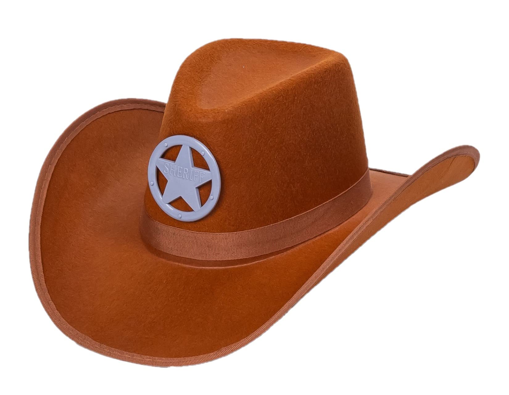 Dress Up America Cowboy Hat for Kids Role Play - Brown Sheriff Western Style Hat for Girls and Boys