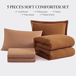 WRENSONGE Terracotta Twin XL Comforter Set, 5 Pcs