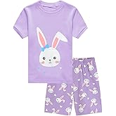 Little Girls Short Pajamas Sets Cotton Cat Sleepwear Toddler Pjs Summer Clothes Kids Bunny Jammies Sets Size 1-7T